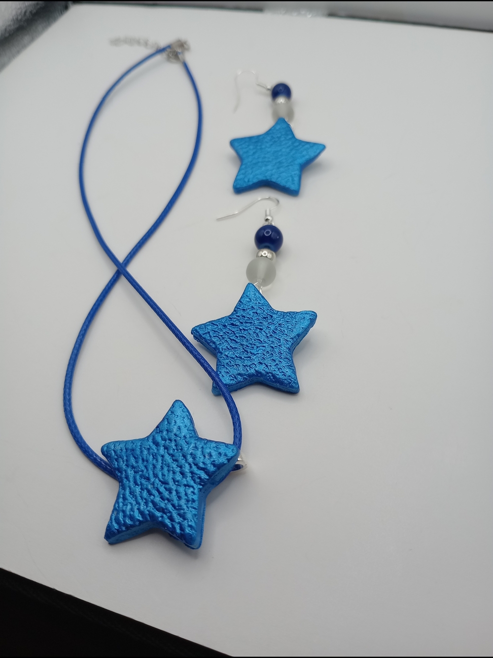 Blue Star Necklace & Earrings Set